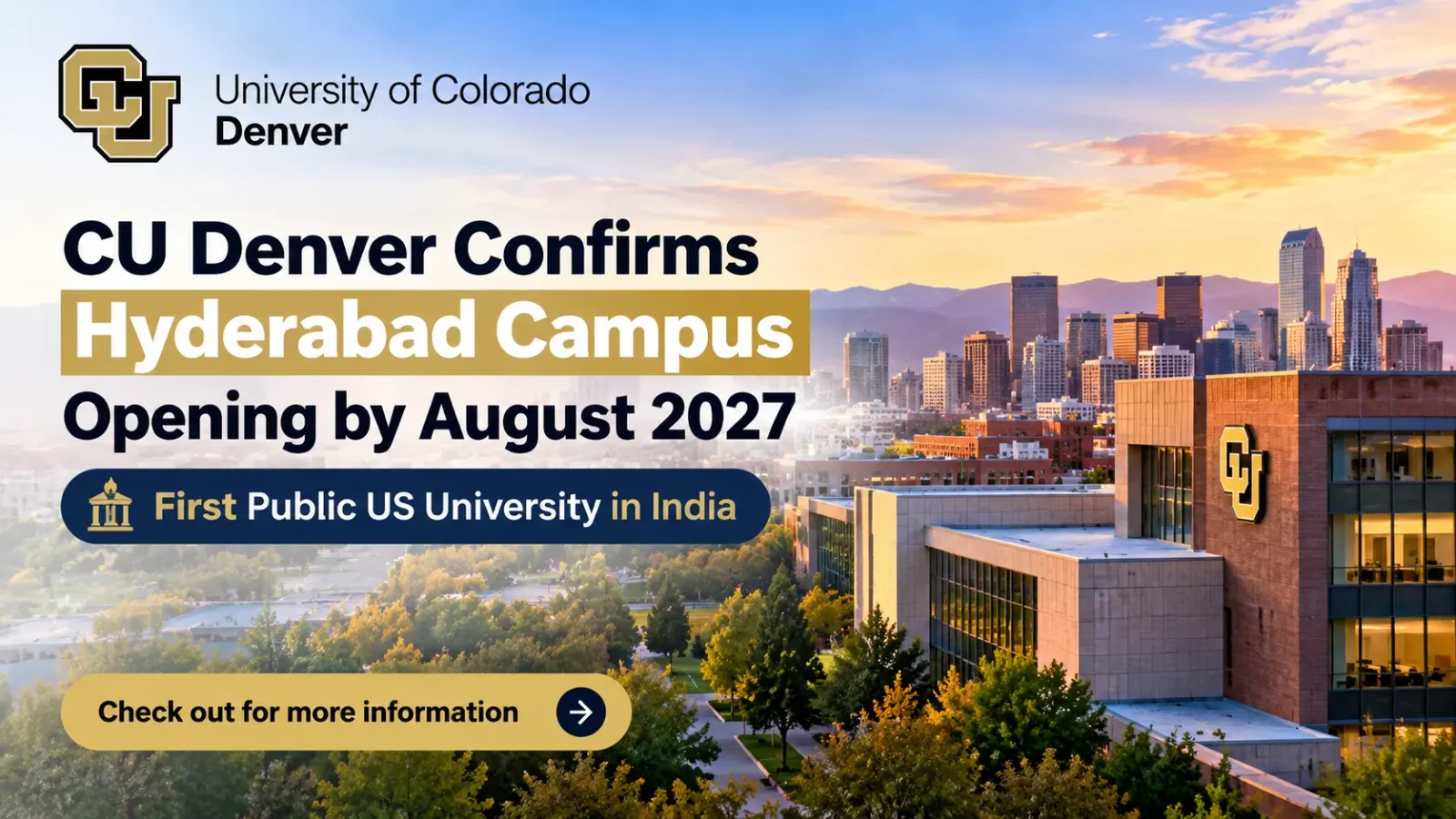 University of Colorado Denver to Open Hyderabad Campus in 2027: What Students Need to Know